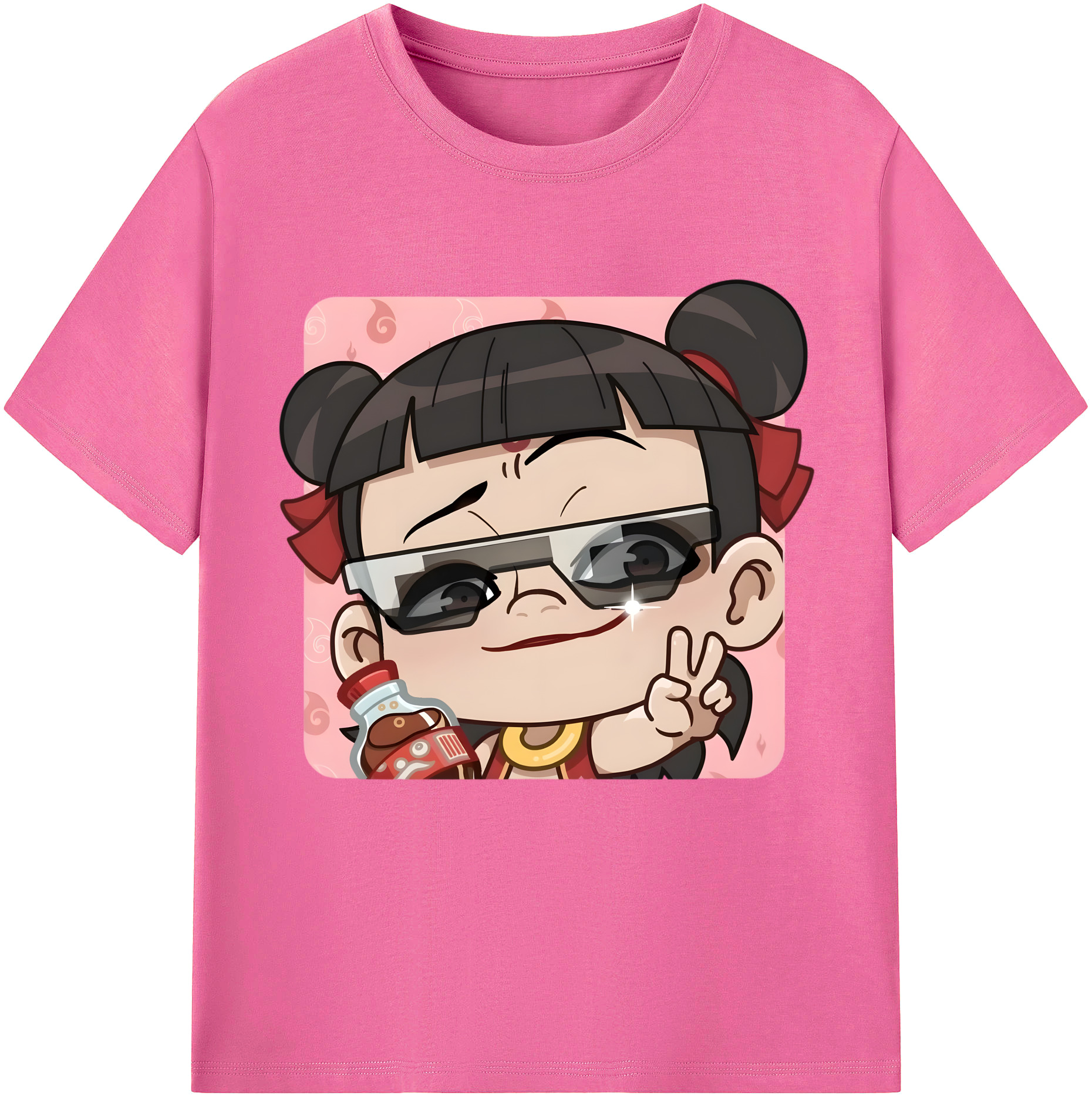 （画像用） Ne Zha 2 ナタ 魔童の大暴れ レディースカジュアルプリントTシャツ（綿100％）